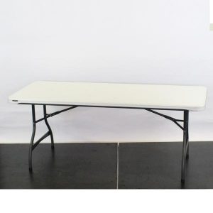 Plastic "Lifetime" Trestle Table, 6'x2'6" - L72"xW30"xH29" (182x76x73cm)