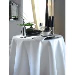 130" (330cm) Diameter Circular Tablecloth, Plain White