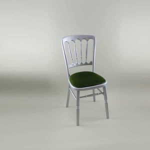 Bentwood Chair - Silver Frame with Green Seat Pad - 1003 & 1005B