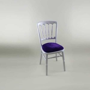 Bentwood Chair - Silver Frame with Purple Seat Pad  - 1003 &1005F