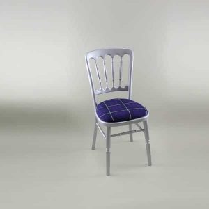 Bentwood Chair - Silver Frame with Tartan Seat Pad Cover - 1003 & 1006T