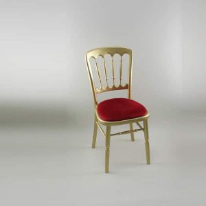 Bentwood Chair - Gold Frame with Red Seat Pad - 1004 & 1005A