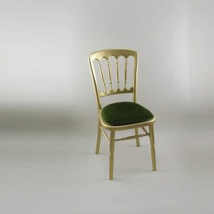 Bentwood Chair - Gold Frame with Green Seat Pad - 1004 & 1005B
