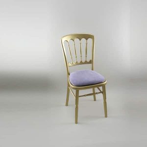 Bentwood Chair - Gold Frame with Lilac Seat Pad - 1004 & 1005E