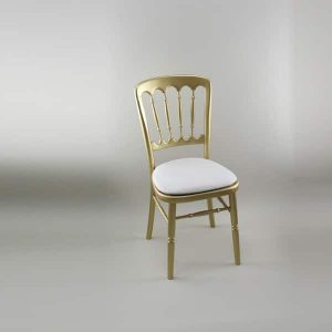 Bentwood Chair - Gold Frame with Ivory Seat Pad Cover (Rose Pattern) - 1004 & 1006DR