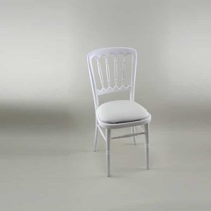 Bentwood Chair - White Frame with Ivory Seat Pad Cover (Plain) - 1004A & 1006D