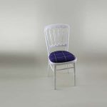 Bentwood Chair - White Frame with Tartan Seat Pad Cover - 1004A & 1006T