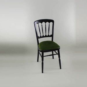 Bentwood Chair - Black Frame with Green Seat Pad - 1004B & 1005B