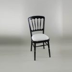 Bentwood Chair - Black Frame with Ivory Seat Pad Cover (Plain) - 1004B & 1006D