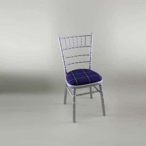 Chiavari Chair - Silver Frame with Tartan Seat Pad Cover - 1009 & 1006T