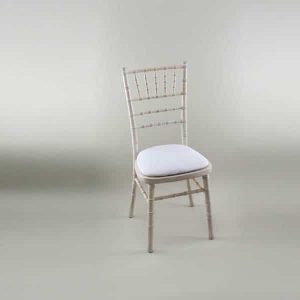 Chiavari Chair - Limewash Frame with White Seat Pad Cover (Plain) - 1009A & 1006C