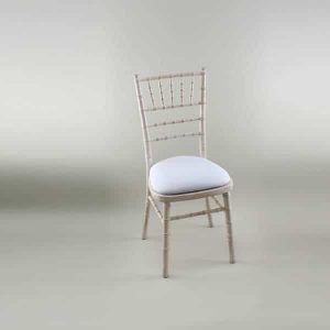Chiavari Chair - Limewash Frame with White Seat Pad Cover (Rose) - 1009A & 1006CR