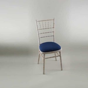 Chiavari Chair - Limewash Frame with Navy Seat Pad Cover (Plain) - 1009A & 1006E