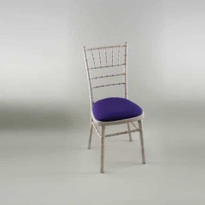 Chiavari Chair - Limewash Frame with Purple Seat Pad Cover (Rose) - 1009A & 1006F