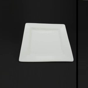 China Dinner Plate - 10" (25.5cm) Plain, Square/Pointed Edge - 1615
